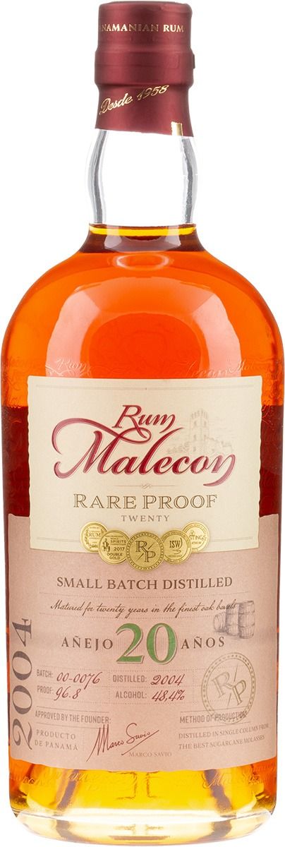 Rum Malecon Rare Proof 20 years old Batch 1999