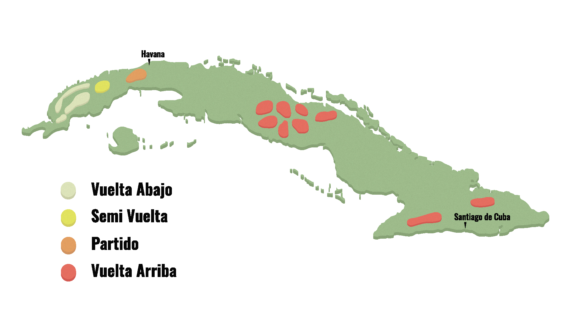 Kuba Karte Tabakanbau Regionen