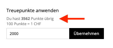 ZO Treuepunkte einlösen ZO Treuepunkte einlösen